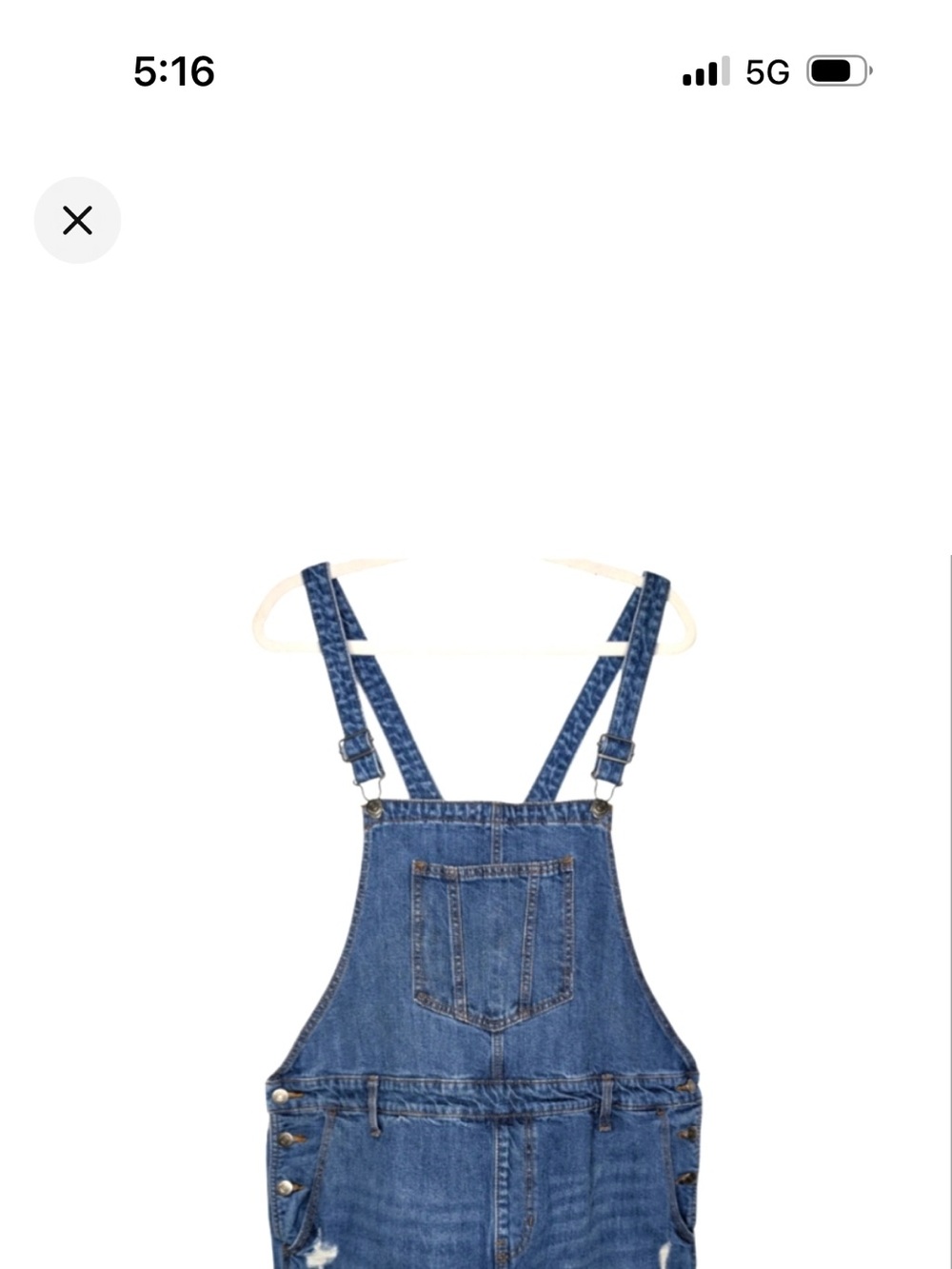 Old Navy Womens Shortall Overall Relaxed Fit Distressed Dark Rinse XL